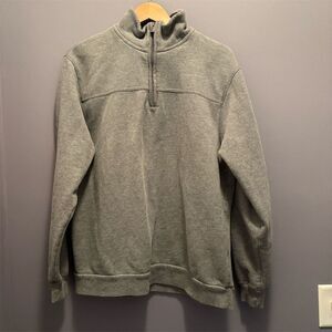 Arrow Men's XL Gray 1/4 Zip Fleece Pullover Sweatshirt Casual